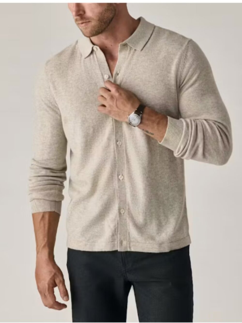Truth Men's Button-Up Knit Shirt cardigan